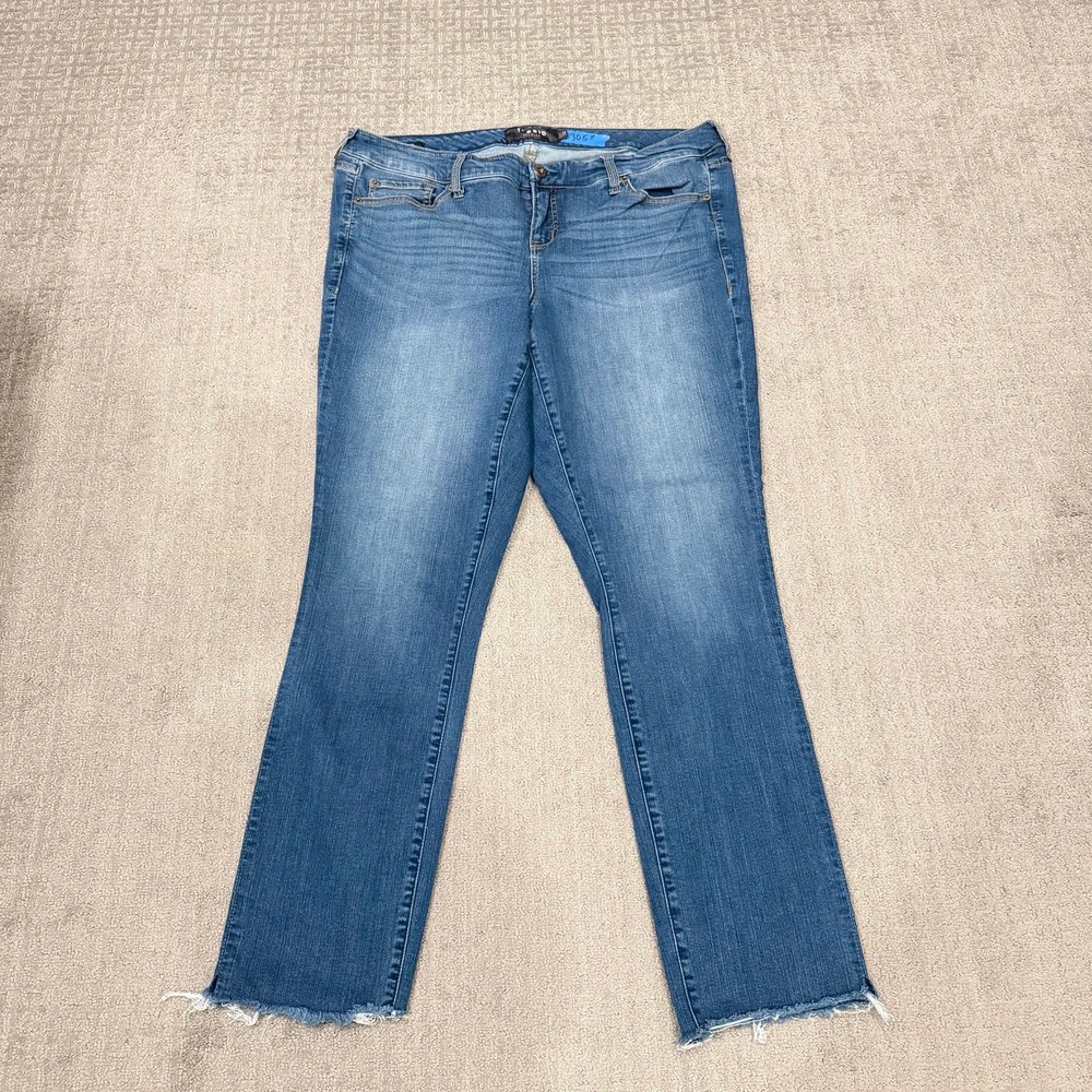 Torrid Skinny Jeans Womens Blue Raw Hem Casual 18XT